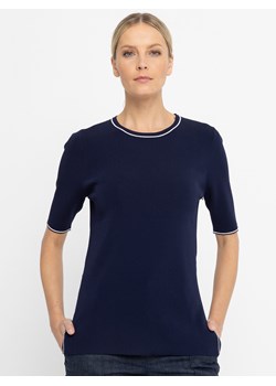Sweterek z białą lamówką Deni Cler Milano ze sklepu Eye For Fashion w kategorii Bluzki damskie - zdjęcie 135878863