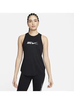 Damska koszulka treningowa bez rękawów z nadrukiem Nike Dri-FIT One - Czerń ze sklepu Nike poland w kategorii Bluzki damskie - zdjęcie 135963552