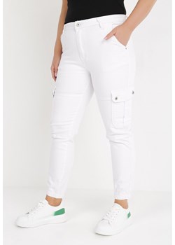 Białe Spodnie Cargo Dianotis ze sklepu Born2be Odzież w kategorii Spodnie damskie - zdjęcie 135976041