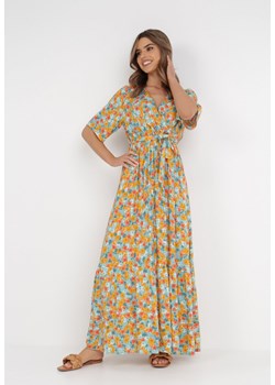 Pomarańczowo-Jasnoniebieska Sukienka Theophestra ze sklepu Born2be Odzież w kategorii Sukienki - zdjęcie 135985731