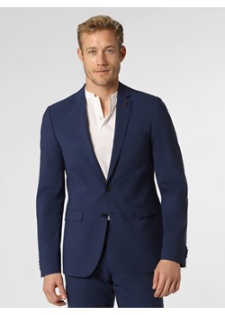Finshley & Harding London Męska marynarka od garnituru modułowego Mężczyźni Slim Fit Sztuczne włókno indygo jednolity ze sklepu vangraaf w kategorii Marynarki męskie - zdjęcie 136290704
