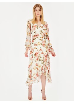 Wizytowa kopertowa sukienka w róże L'AF Roze ze sklepu Eye For Fashion w kategorii Sukienki - zdjęcie 136352130