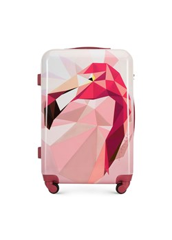 Średnia walizka z ABS-u z nadrukiem różowa ze sklepu WITTCHEN w kategorii Walizki - zdjęcie 136504363