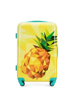 Średnia walizka z ABS-u z nadrukiem żółta ze sklepu WITTCHEN w kategorii Walizki - zdjęcie 136504364