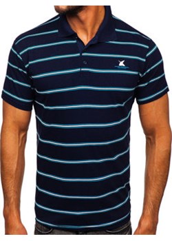 Granatowa koszulka polo męska w paski Denley 14954 ze sklepu Denley w kategorii T-shirty męskie - zdjęcie 136706390