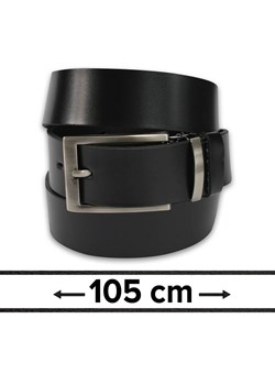 Pasek do Spodni, Czarny 105 cm, Skórzany, Elegancki, Męski, Możliwość Skrócenia -ZET PSZET0001czarny105 ze sklepu JegoSzafa.pl w kategorii Paski męskie - zdjęcie 136890613