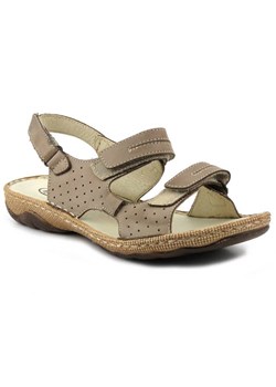 Skórzane sandały damskie polskiej produkcji - Helios Komfort 794, beżowe ze sklepu ulubioneobuwie w kategorii Sandały damskie - zdjęcie 136974652