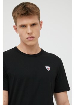Rossignol t-shirt bawełniany kolor czarny z aplikacją RLKMY02 ze sklepu ANSWEAR.com w kategorii T-shirty męskie - zdjęcie 137130303