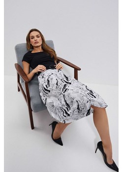 Wzorzysta spódnica czarno-biała ze sklepu Moodo.pl w kategorii Spódnice - zdjęcie 137138702