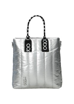 Srebrna pikowana listonoszka Nobo z logowanym paskiem ze sklepu NOBOBAGS.COM w kategorii Torby Shopper bag - zdjęcie 137286733