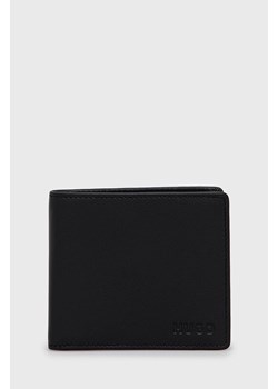 HUGO portfel skórzany 50470760 męski kolor czarny ze sklepu ANSWEAR.com w kategorii Portfele męskie - zdjęcie 137648841