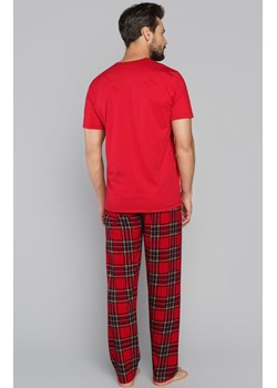 Narwik piżama męska bluzka krótki rękaw i długie spodnie, Kolor czerwony-kratka, Rozmiar XL, Italian Fashion ze sklepu Intymna w kategorii Piżamy męskie - zdjęcie 137658542