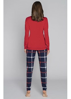 Piżama damska z długim rękawem i długą nogawką Izera, Kolor czerwony-wzór, Rozmiar S, Italian Fashion ze sklepu Intymna w kategorii Piżamy damskie - zdjęcie 137659173