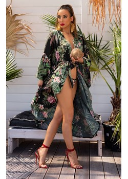 Atenna szlafrok, Kolor czarno-zielony, Rozmiar one size, LivCo Corsetti Fashion ze sklepu Intymna w kategorii Szlafroki damskie - zdjęcie 137660933