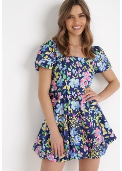 Granatowa Sukienka Hyrmomeda ze sklepu Born2be Odzież w kategorii Sukienki - zdjęcie 137687791