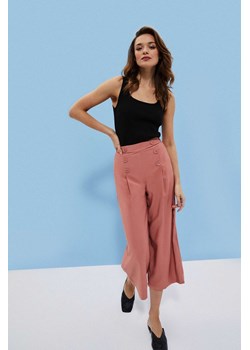 Gładkie spodnie z wiskozy ze sklepu Moodo.pl w kategorii Spodnie damskie - zdjęcie 137881092
