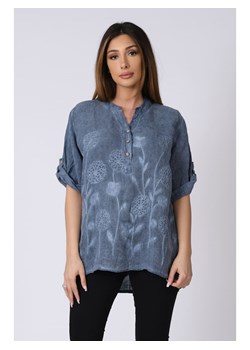 Lniana bluzka "Kenza" w kolorze niebieskim ze sklepu Limango Polska w kategorii Bluzki damskie - zdjęcie 137981610