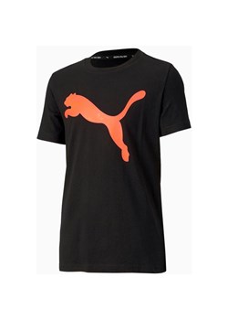 T-shirt chłopięce Puma czarny z krótkimi rękawami 