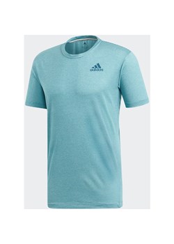 Niebieski t-shirt męski Adidas z krótkim rękawem 