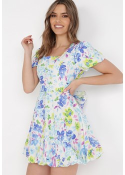 Biało-Niebieska Sukienka Hyrmomeda ze sklepu Born2be Odzież w kategorii Sukienki - zdjęcie 138254474