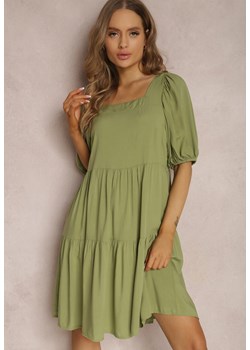 Zielona Sukienka z Wiskozy Agathestra ze sklepu Renee odzież w kategorii Sukienki - zdjęcie 138293010