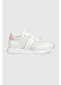 Calvin Klein sneakersy skórzane kolor biały ze sklepu ANSWEAR.com w kategorii Buty sportowe damskie - zdjęcie 138296331