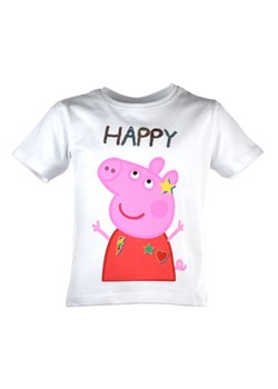 T-shirt dla dzieci Świnka Peppa Happy Biała ze sklepu Sklep Dorotka w kategorii Bluzki dziewczęce - zdjęcie 138342381