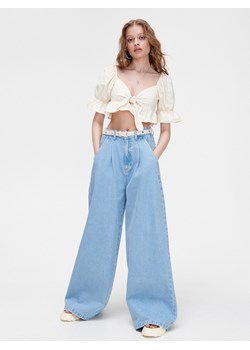 Cropp - Jeansy wide leg - niebieski ze sklepu Cropp w kategorii Jeansy damskie - zdjęcie 138365681