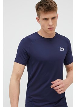 Under Armour t-shirt treningowy 1361683410 kolor granatowy gładki ze sklepu ANSWEAR.com w kategorii T-shirty męskie - zdjęcie 138371403