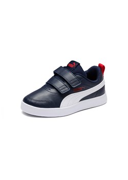 PUMA Buty dziecięce Courtflex V2 granatowe ze sklepu taniesportowe.pl w kategorii Trampki dziecięce - zdjęcie 138426862