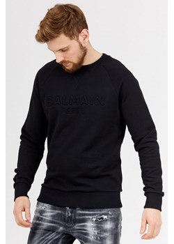 BALMAIN - Czarna bluza męska z wypukłym logo ze sklepu outfit.pl w kategorii Bluzy męskie - zdjęcie 138446782