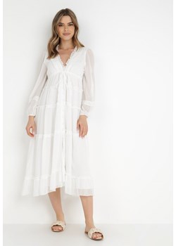 Biała Sukienka Haidatea ze sklepu Born2be Odzież w kategorii Sukienki - zdjęcie 138446841