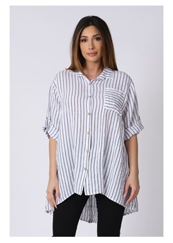 Lniana bluzka "Lana" w kolorze białym ze sklepu Limango Polska w kategorii Koszule damskie - zdjęcie 138457544
