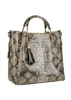 Vezze torebka shopper kuferek skórzany wzór węża brązowy ze sklepu melon.pl w kategorii Torby Shopper bag - zdjęcie 138464762