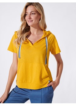 Żółta bluza z kapturem Féria ze sklepu Eye For Fashion w kategorii Bluzy damskie - zdjęcie 138464831