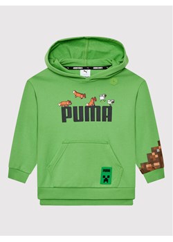 Puma Bluza MINECRAFT 533436 Zielony Relaxed Fit ze sklepu MODIVO w kategorii Bluzy chłopięce - zdjęcie 138487703