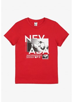 Czerwona T-shirt z Bawełny Haidippe ze sklepu Born2be Odzież w kategorii T-shirty chłopięce - zdjęcie 138539984