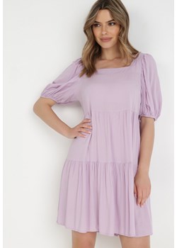 Jasnofioletowa Sukienka z Wiskozy Phylyle ze sklepu Born2be Odzież w kategorii Sukienki - zdjęcie 138540792