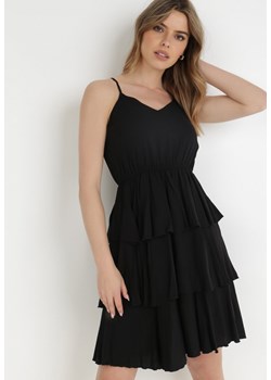 Czarna Sukienka z Wiskozy Kephassa ze sklepu Born2be Odzież w kategorii Sukienki - zdjęcie 138541014
