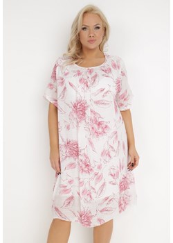 Biało-Różowa Sukienka z Bawełny Sebaestus ze sklepu Born2be Odzież w kategorii Sukienki - zdjęcie 138586583
