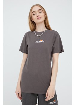 Ellesse t-shirt bawełniany kolor szary SGM13148-PINK ze sklepu ANSWEAR.com w kategorii Bluzki damskie - zdjęcie 138599053