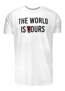 T-Shirt Biały z Nadrukiem THE WORLD IS OURS, Okrągły Dekolt -BRAVE SOUL TSBRSSS22OURSopticwhite ze sklepu JegoSzafa.pl w kategorii T-shirty męskie - zdjęcie 138622572