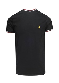 T-Shirt (Koszulka) Czarny z Lamówkami, Logo-Ptak, Okrągły Dekolt -BRAVE SOUL TSBRSSS22FEDERERjetblack ze sklepu JegoSzafa.pl w kategorii T-shirty męskie - zdjęcie 138622580