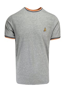 T-Shirt (Koszulka) Szary z Lamówkami, Logo-Ptak, Okrągły Dekolt -BRAVE SOUL TSBRSSS22FEDERERltgrey ze sklepu JegoSzafa.pl w kategorii T-shirty męskie - zdjęcie 138622592