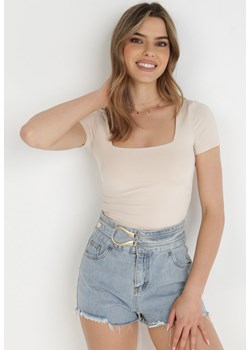 Beżowa Bluzka Alcele ze sklepu Born2be Odzież w kategorii Bluzki damskie - zdjęcie 138640862