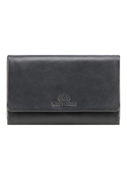 Damski portfel ze skóry prosty ciemny granat ze sklepu WITTCHEN w kategorii Portfele damskie - zdjęcie 138690332