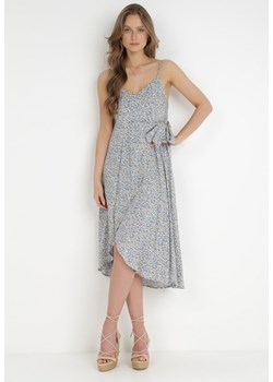 Niebieska Sukienka z Wiskozy Kalleia ze sklepu Born2be Odzież w kategorii Sukienki - zdjęcie 138707123
