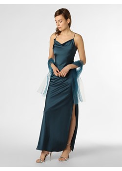 Unique Damska sukienka wieczorowa z etolą Kobiety Satyna petrol jednolity ze sklepu vangraaf w kategorii Sukienki - zdjęcie 138717600