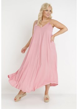 Różowa Sukienka z Wiskozy Galope ze sklepu Born2be Odzież w kategorii Sukienki - zdjęcie 138752371