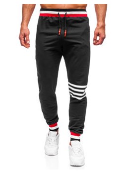 Czarne spodnie męskie joggery dresowe Denley 7033 ze sklepu Denley w kategorii Spodnie męskie - zdjęcie 138769054